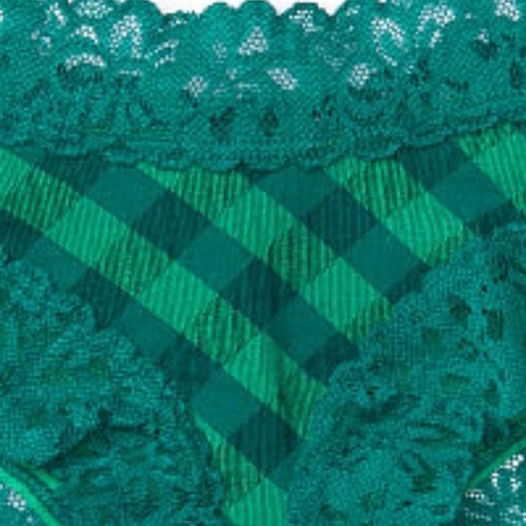 VS Last Pair M Cheeky W/Lace VS Green Plaid Saint St Patrick’s Day March NWT - Picture 11 of 14